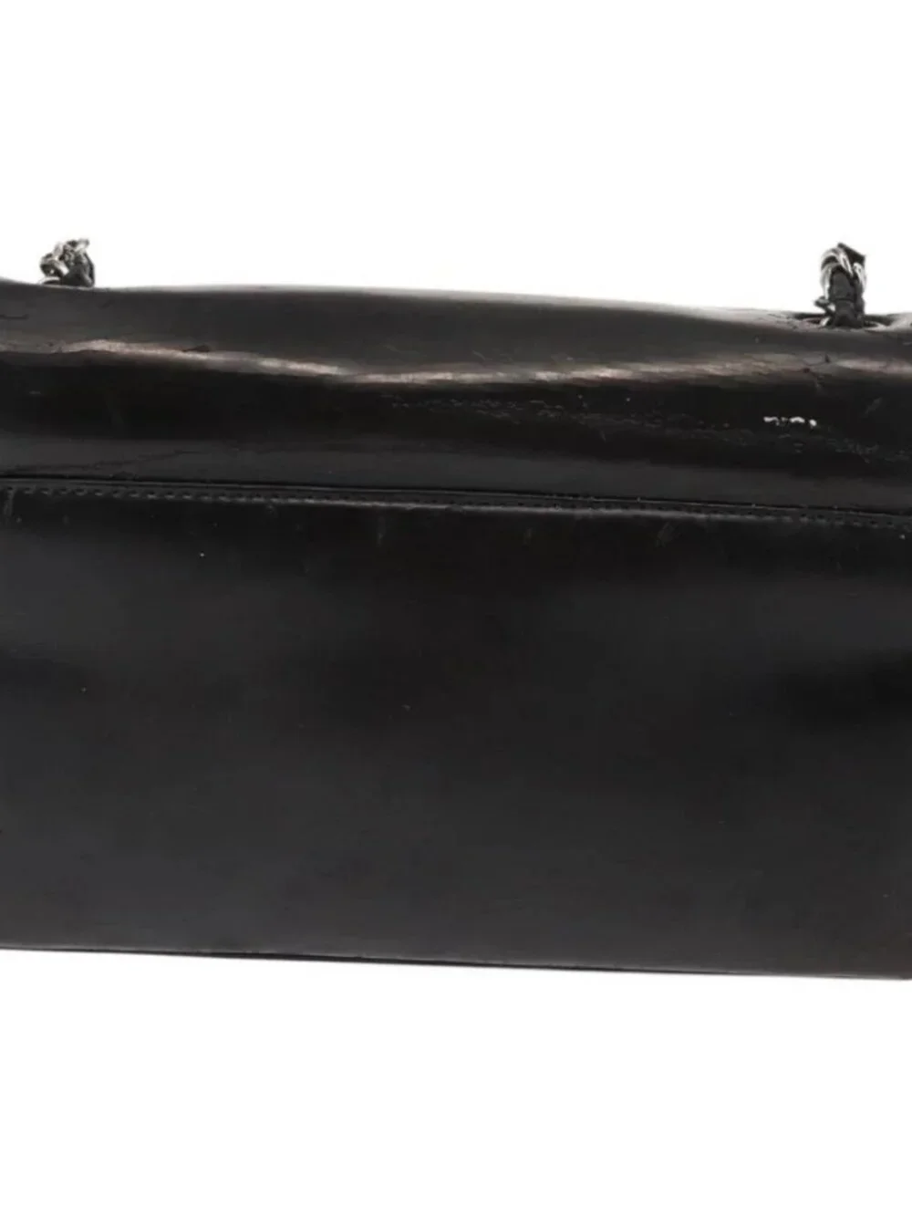 CHANEL Chain Shoulder Bag Patent leather Black Gold CC Auth bs29761